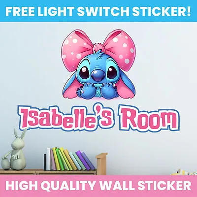 Stitch Wall Sticker Any Name Decal Lilo & Stitch Decor Kids Bedroom Decoration • £4.99