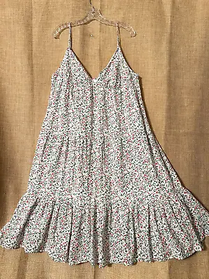 Old Navy Dress XXL Boho Cottagecore Floral Hippie Prairie Peasant Tiered Cotton • $24.49