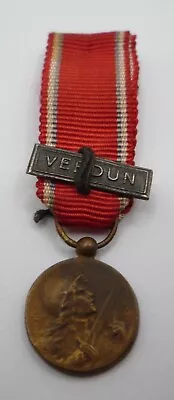 France / French Verdun Miniature Medal 1916 With Bar • $18.48