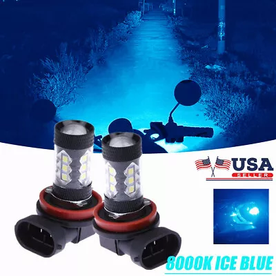 H11 H8 H9 Motorcycle LED Headlights Bulbs Kit High/Low 80W 4000LM 8000K Ice Blue • $12.74