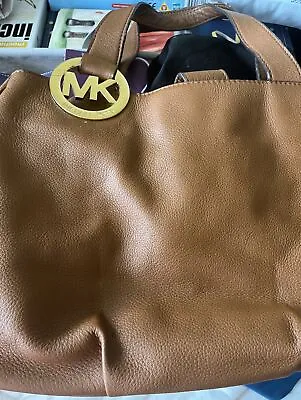 Michael Kors Turquoise Leather Fulton East West Tote GUC Handbag • $110