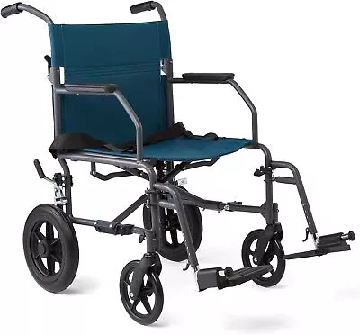 Medline Durable Folding Steel Transport Wheelchair With 12-Inch Wheels • $139.99