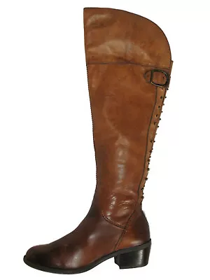 Vince Camuto Bollo Knee-High Brown Leather Studded Riding Boots Wm Sz 6.5 B • $46.95