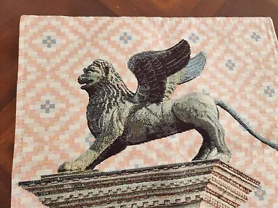 NEW Gryphon Winged Lion Of Venice Italian Tapestry Venetian Throw Pillow Cover • $10.79