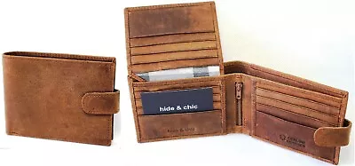 $29.95 • Buy RFID Security Lined Vintage Wallet Full Grain Cow Hide Hunter Leather 12006