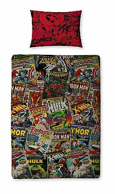 Marvel Avengers ' Comic's ' Duvet Cover Reversible Bedding Set Single Red • £14.99