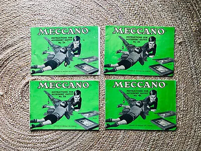 Vintage Meccano Instructions For Accessory Outfits X FOUR Manuals 2A 3A 4A & 5A • £18