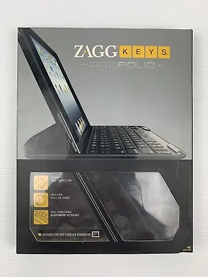 $69.97 • Buy ZAGG PROFolio Bluetooth Keyboard Folio Cover Stand BLACK For IPad 2 3rd 4th Gen