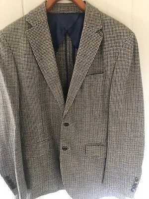 Hackett London Robert Noble Houndstooth  Linen/silk Blazer Size 40 Regular • $49.25