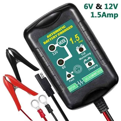 Smart Portable Car Battery Charger 12 Volt Atv Deep Cycle Agm Battery Maintainer • $20