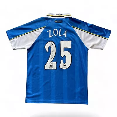 1997-99 Chelsea Home Football Shirt Zola #25 Vintage Rare Soccer • £99