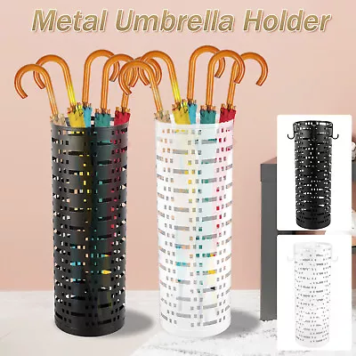 Umbrella Stand Rack Free Standing Round Metal Umbrella Holder Canes QAkFG • $32.39