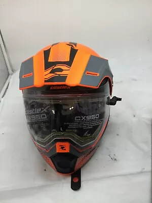 Scorpion EXO Castle New Heated Shield Modular Snowmobile Helmet Orange/Gray LG • $379.99