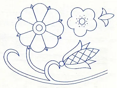 Vintage Embroidery Crewel Work Transfer Iron On - Jacobean Flower  - 13 X 17 Cm • £1.75