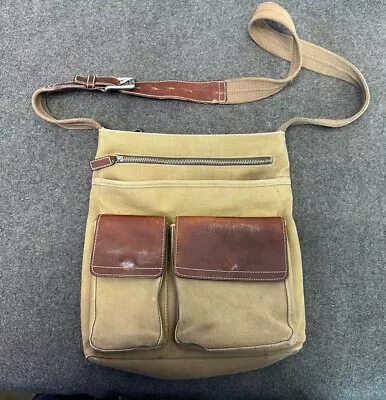 FOSSIL EXPEDITION COMPANY No 10552 Canvas Leather Messenger Crossbody Travel Bag • $35