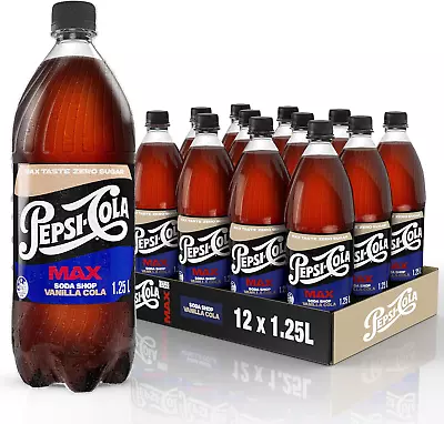 Pepsi Max Zero Sugar Cola Soft Drink 12 X 1.25L | Free & Fast -AU Shipping | • $29.99