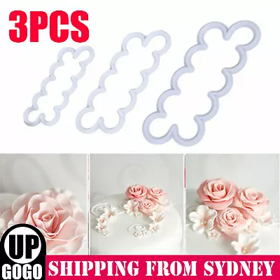 3 Pcs Sugar Baking Flower Cutter Fondant Cake Rose Mold Decorating Mould Tool • $6.35