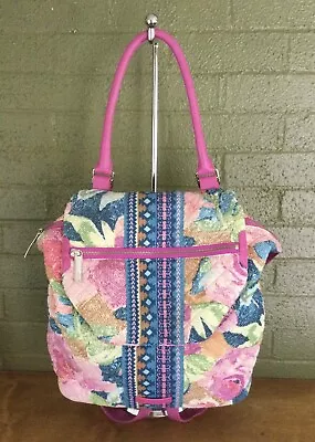 Vera Bradley Med/Large Super Bloom Backpack Geometric Design Pink Multicolors • $27.50