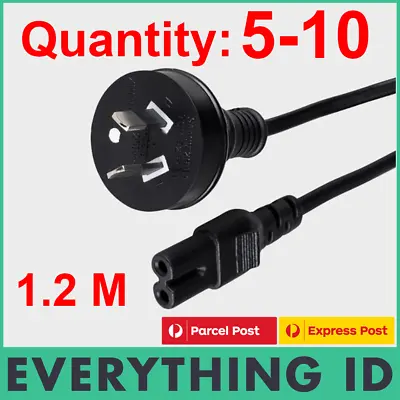 $24.95 • Buy Bulk 1.2m Figure 8 Power Cord 2 Pin Core Prong Plug Iec-c7 Ac Cable Lead Laptop