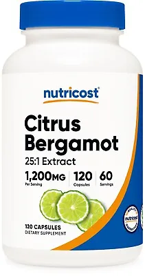 Nutricost Citrus Bergamot (120 Capsules 60 Servings / 1200 Mg Per Serving) • $14.98