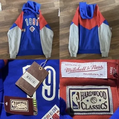 OFFICIAL BNWT Men’s L Mitchell & Ness All Star 1991 NBA Hooded Sweatshirt Hoody • £39.99