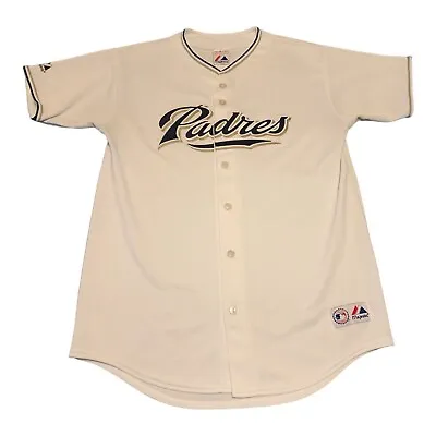 Vintage Majestic MLB San Diego Padres Baseball White Home Jersey Size Boys XL • $35.99