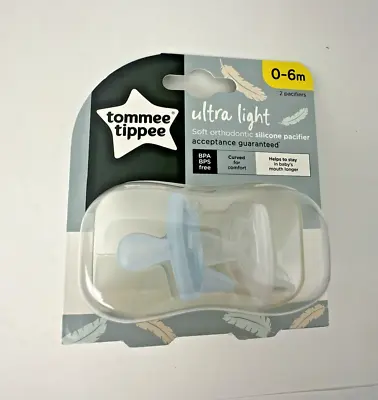 Tommee Tippee Ultra Light Soft Orthodontic Silicone Pacifier 0-6m • $10.99