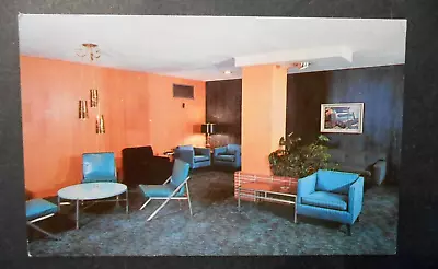 Lobby View Brookside Hotel Kansas City MO Unused Chrome Postcard Cool Furniture • $3.49