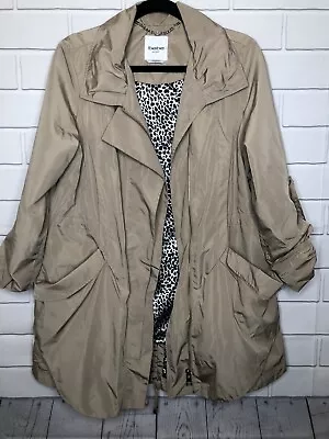 Vintage Bebe Trench Coat Womens Jacket Cheetah Print Lining Bebe Beige Size M • $25