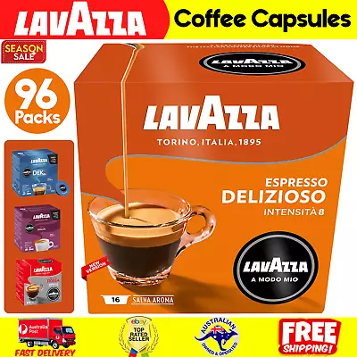 96 Capsules Lavazza A Modo Mio Coffee Capsules Espresso Coffee Machine Pods • $75.99