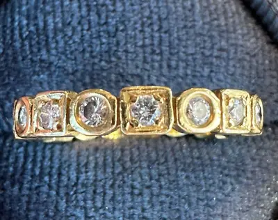 Designer PENNY PREVILLE ~ 18K Yellow Gold & Diamonds Eternity Ring Band Ret./$3K • $1899