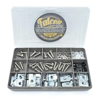 £10.59 • Buy 125 Assorted Stainless M5 Motorcycle Fairing Bolt Lug Nut Speed Spire Clip Kit