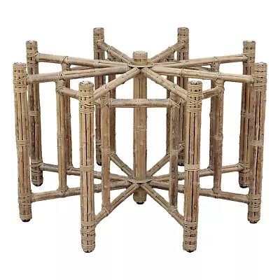 Authentic McGuire Natural Spotted Bamboo Octagonal Dining Table Base Organic Mod • $5995