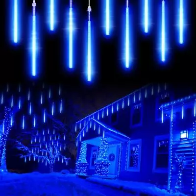 10 Tube LED Solar Meteor Shower String Light Waterproof For Tree Yard Xmas Decor • $12.90