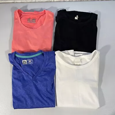 Lot Of 4 Under Amour Reebok C9 H&M Athletic Tops Womens Size M Short Sleeves • $12
