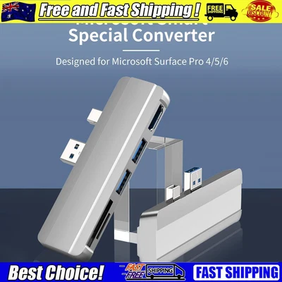 $22.54 • Buy For Surface Pro 6 5 4 Hub With 4K HDMI-Compatible USB 3.0 TF Slot (Silver)