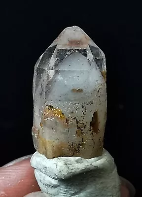 3.5g Natural Clear Transparent Red Ghost Pyramid Quartz Crystal Point Specimen • $4.25
