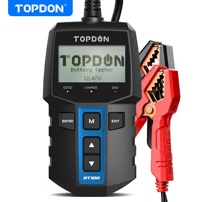 12V Vehicle Battery Analyzer Tester Charging Cranking System Load Topdon BT100 • $44.99
