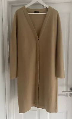 COS Camel 100% Wool Longline Cardigan Overcoat Size S • £29.99