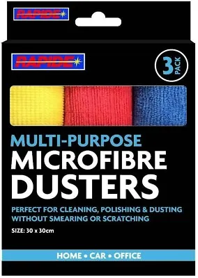 6 X MICROFIBRE HOME KITCHEN CAR VALETING DUSTERS POLISHING CLEANING 30cm X 30cm • £3.99