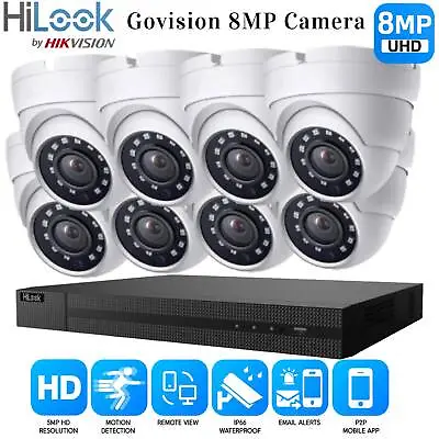 4k Cctv System Hikvision 8mp Uhd Dvr 4ch 8ch Outdoor Uhd Camera Security Kit Uk • £144.10