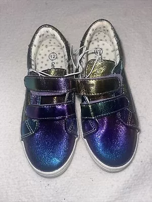 NEW Cat & Jack Little Girls Strap Shoes Size 12 Mermaid Shimmer Hook & Latch • $16