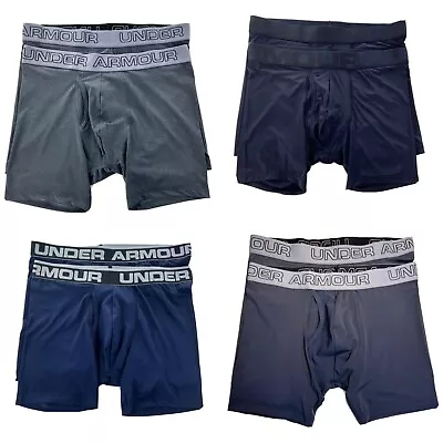 Under Armour Mens Tech HEATGEAR  2 Pack Boxer Jock Shorts  Underwear-( 6 Inches) • £16.99