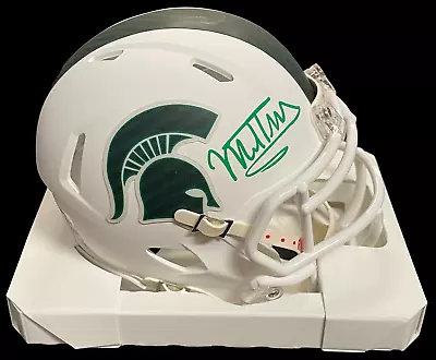 Mel Tucker Signed Michigan State Spartans White Mini Helmet Beckett Witness Coa  • $149.99