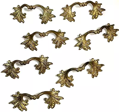 Vtg Brass French Provencial Drawer Handle Pulls Antique Style Shabby Chic Boho • $27.59