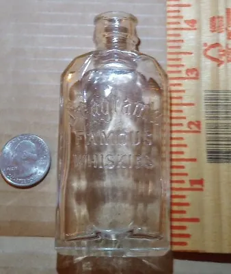 Seagram's FAMOUS WHISKIES RARE Antique Miniature Liquor Glass Cork Bottle 4 1/8  • $65