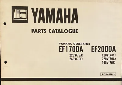 Yamaha Genuine-parts Book  EF1700A EF2000A GENERATOR   1985 • $30