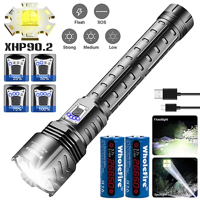 Super Bright 990000LM XHP90.2 LED Flashlight Poweful Tactical Rechargeable Torch • $30.98