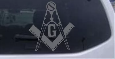 Masonic Square And Compass Car Truck Window Decal Sticker Silver 4X4.3 • $5.07