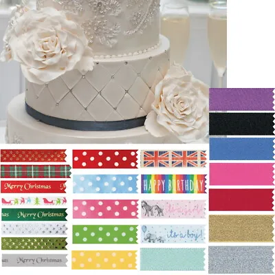 Cake Ribbon | Cake Frill - Birthday & Christmas - 1 Yard - 20+ Designs & Colours • £3.05